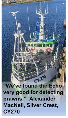 Double your prawn catch rate. Echo detects prawns in the net - ID:127406